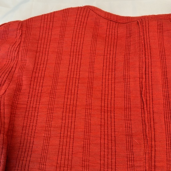 Pilcro Anthropologie Red Button Down Puff Sleeve Ribbed Knit Cardigan Top Sz S - Picture 14 of 14